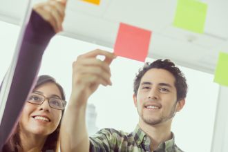 Students with cards