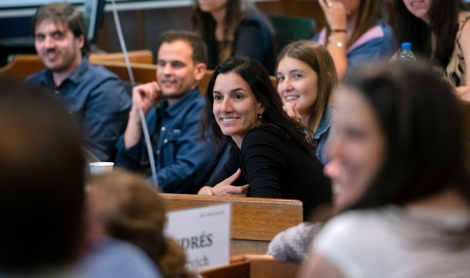 Smiling teacher at conference